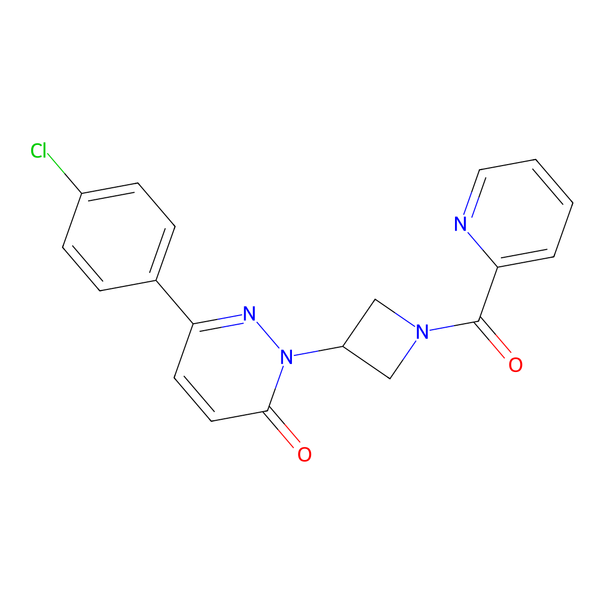 6-(4-Chlorophenyl)-2-[1-(pyridine-2-carbonyl)azetidin-3-yl]-2,3-dihydropyridazin-3-one molecular structure, CAS 2380082-02-8