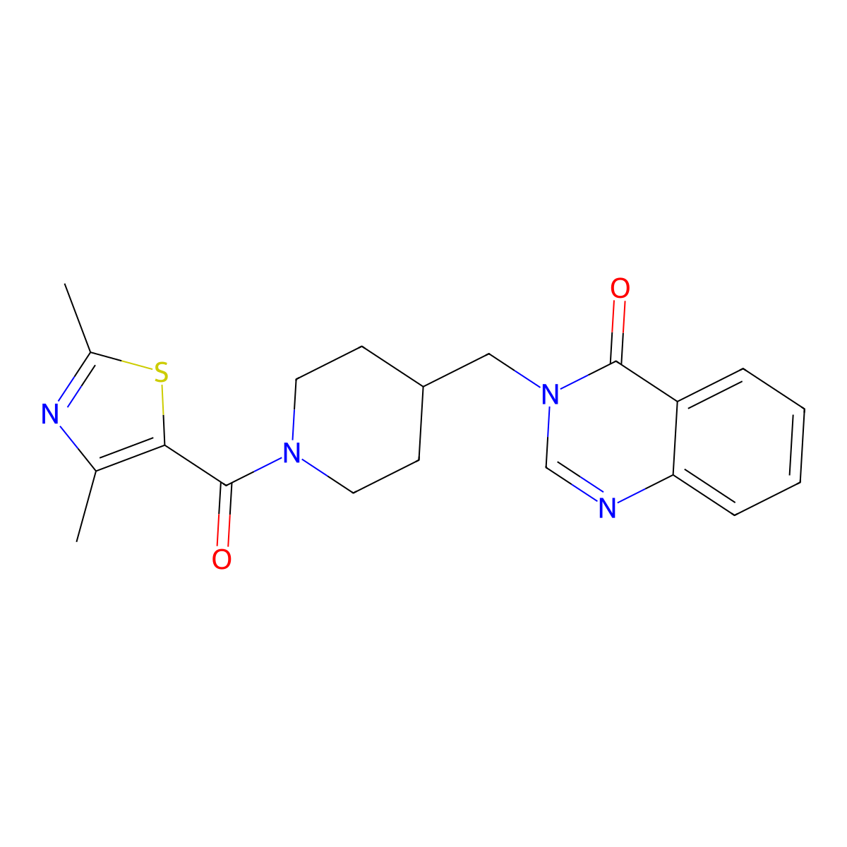 3-{[1-(2,4-Dimethyl-1,3-thiazole-5-carbonyl)piperidin-4-yl]methyl}-3,4-dihydroquinazolin-4-one molecular structure, CAS 2380082-04-0
