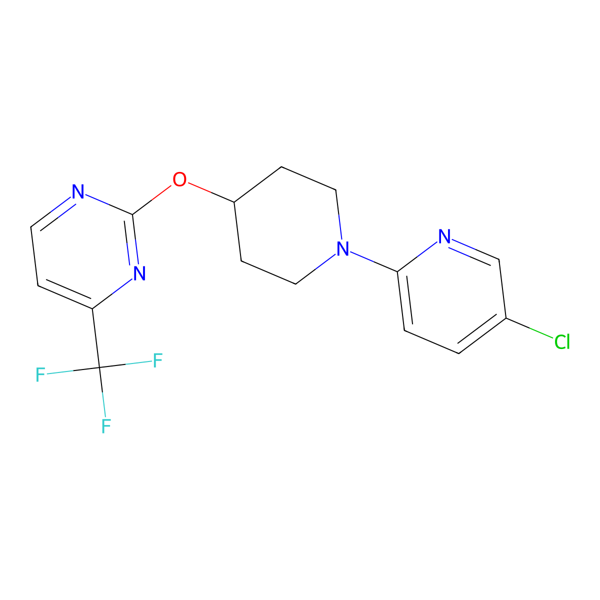 2-{[1-(5-Chloropyridin-2-yl)piperidin-4-yl]oxy}-4-(trifluoromethyl)pyrimidine molecular structure, CAS 2380082-09-5
