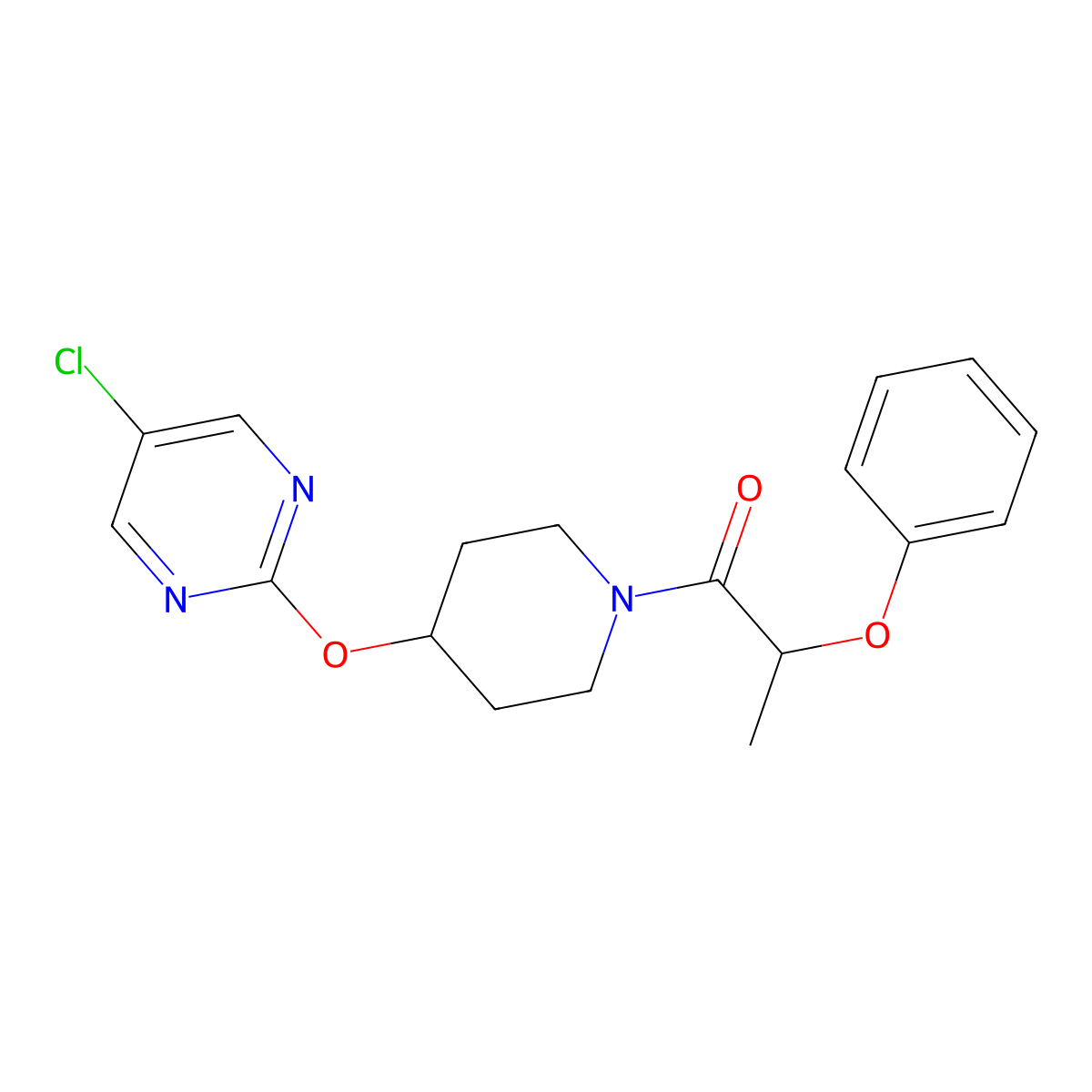 1-{4-[(5-Chloropyrimidin-2-yl)oxy]piperidin-1-yl}-2-phenoxypropan-1-one molecular structure, CAS 2380083-36-1