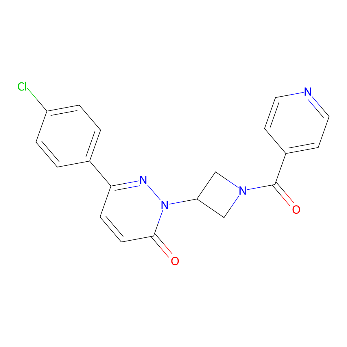 6-(4-Chlorophenyl)-2-[1-(pyridine-4-carbonyl)azetidin-3-yl]-2,3-dihydropyridazin-3-one molecular structure, CAS 2380083-40-7