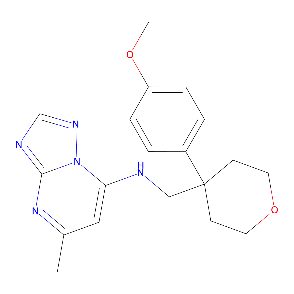 N-{[4-(4-methoxyphenyl)oxan-4-yl]methyl}-5-methyl-[1,2,4]triazolo[1,5-a]pyrimidin-7-amine molecular structure, CAS 2380083-45-2