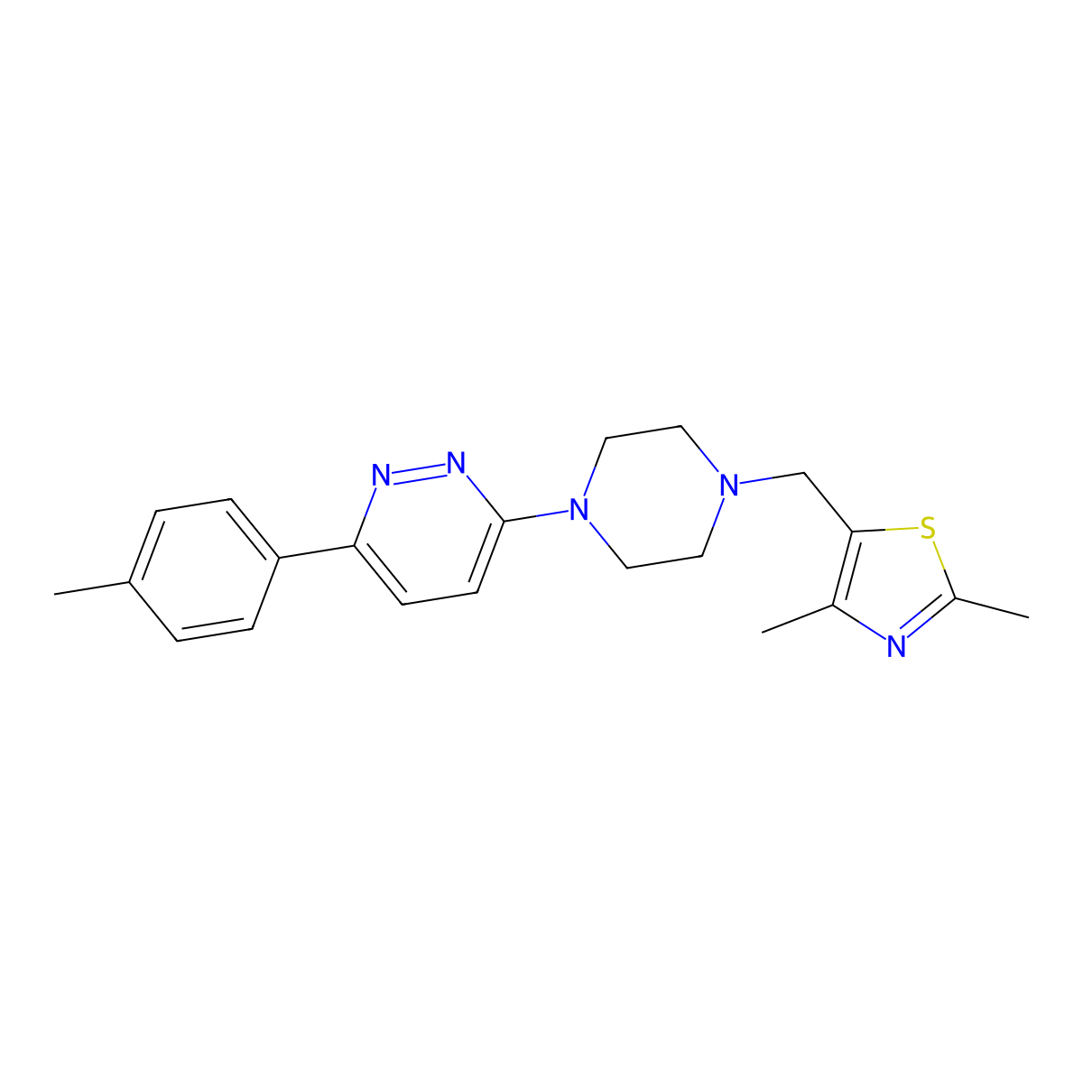 3-{4-[(2,4-Dimethyl-1,3-thiazol-5-yl)methyl]piperazin-1-yl}-6-(4-methylphenyl)pyridazine molecular structure, CAS 2380083-46-3