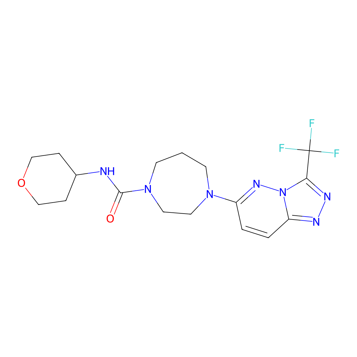 N-(Oxan-4-yl)-4-[3-(trifluoromethyl)-[1,2,4]triazolo[4,3-b]pyridazin-6-yl]-1,4-diazepane-1-carboxamide molecular structure, CAS 2380083-47-4