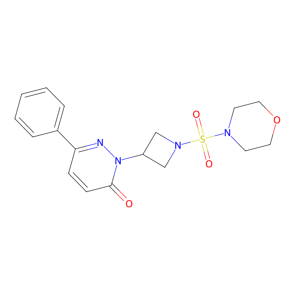 2-[1-(Morpholine-4-sulfonyl)azetidin-3-yl]-6-phenyl-2,3-dihydropyridazin-3-one molecular structure, CAS 2380083-48-5