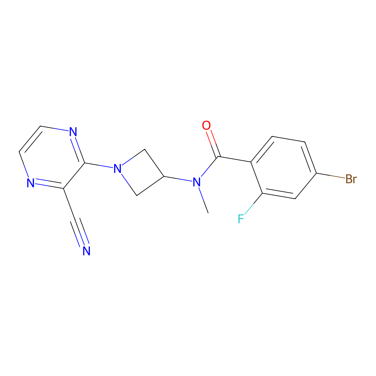 4-Bromo-N-[1-(3-cyanopyrazin-2-yl)azetidin-3-yl]-2-fluoro-N-methylbenzamide molecular structure, CAS 2380083-56-5
