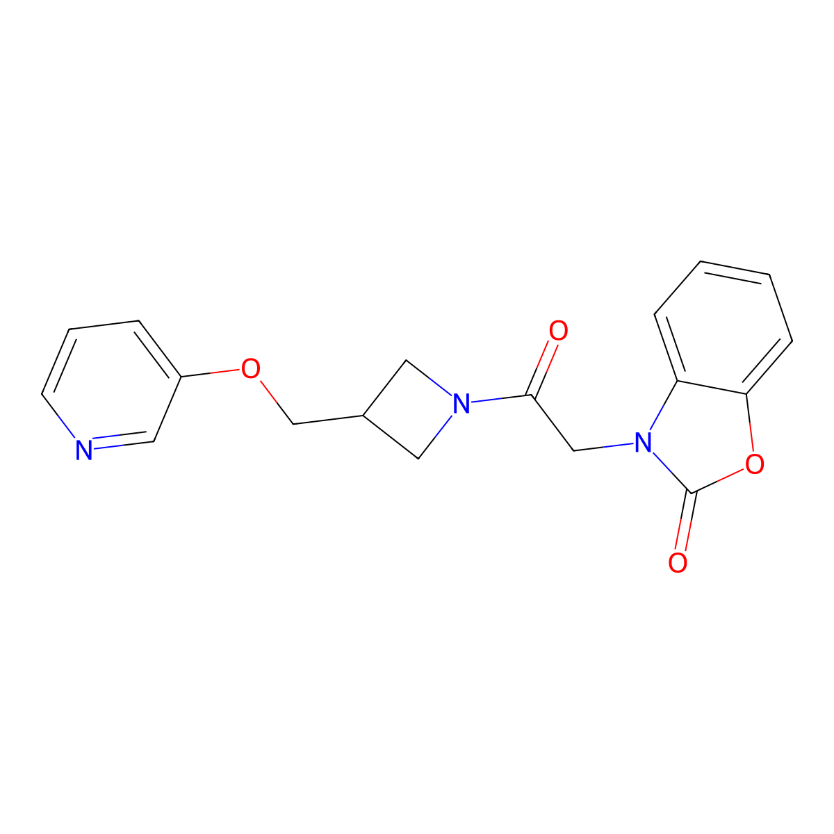 3-(2-Oxo-2-{3-[(pyridin-3-yloxy)methyl]azetidin-1-yl}ethyl)-2,3-dihydro-1,3-benzoxazol-2-one molecular structure, CAS 2380083-59-8