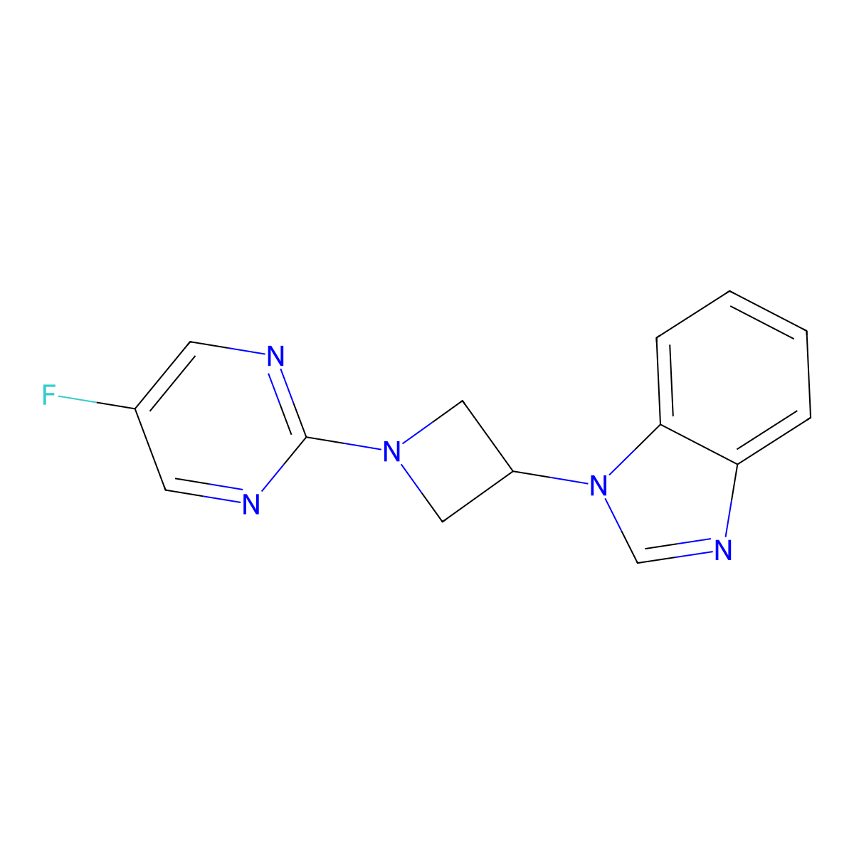 1-[1-(5-fluoropyrimidin-2-yl)azetidin-3-yl]-1H-1,3-benzodiazole molecular structure, CAS 2380083-62-3