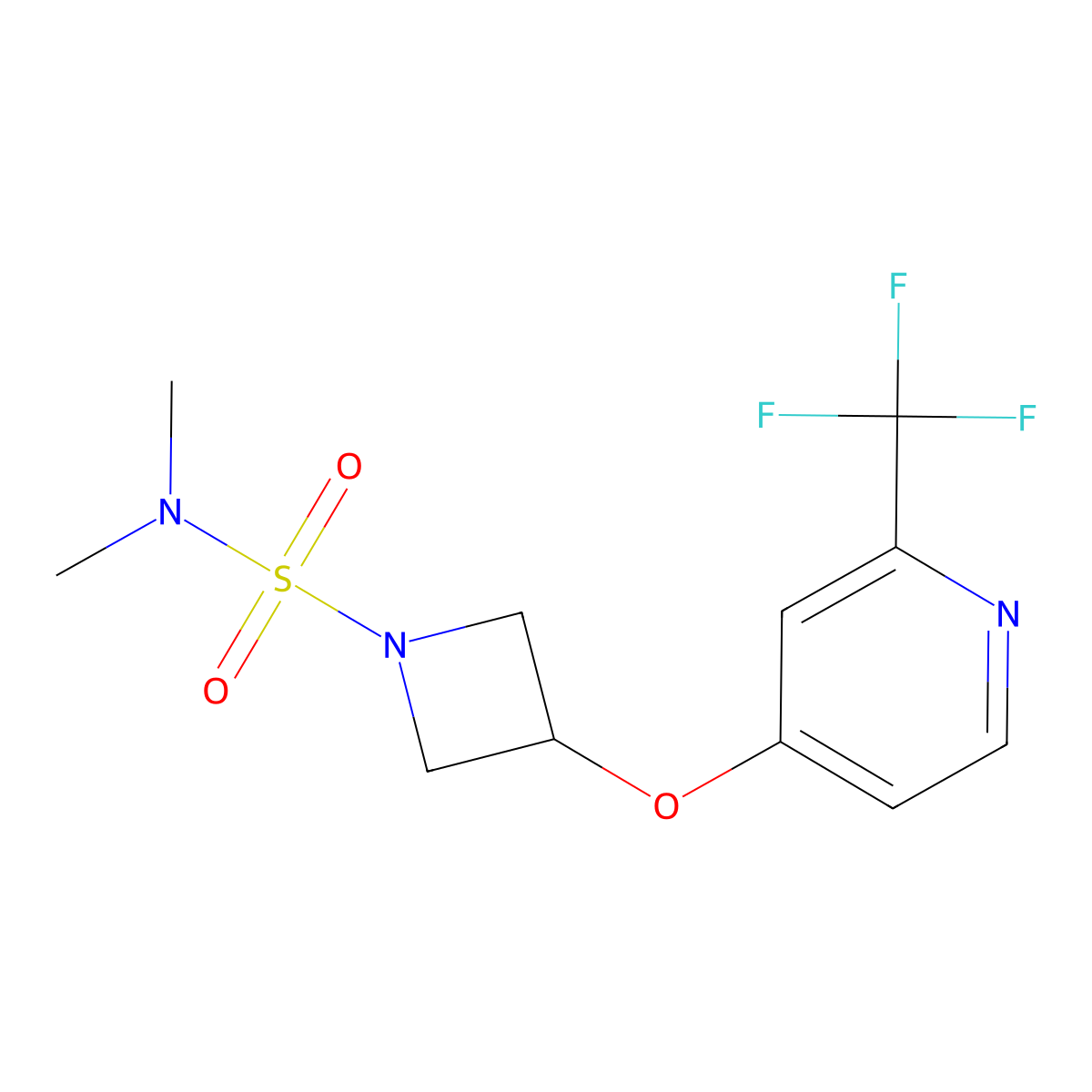 N,N-dimethyl-3-{[2-(trifluoromethyl)pyridin-4-yl]oxy}azetidine-1-sulfonamide molecular structure, CAS 2380083-64-5