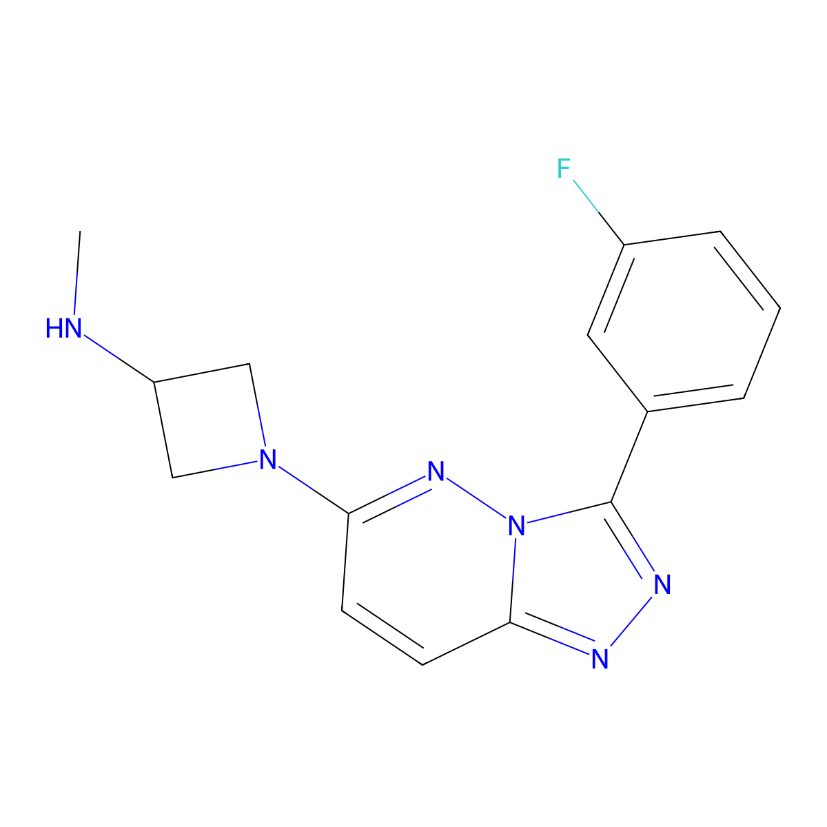 1-[3-(3-Fluorophenyl)-[1,2,4]triazolo[4,3-b]pyridazin-6-yl]-N-methylazetidin-3-amine molecular structure, CAS 2380083-80-5