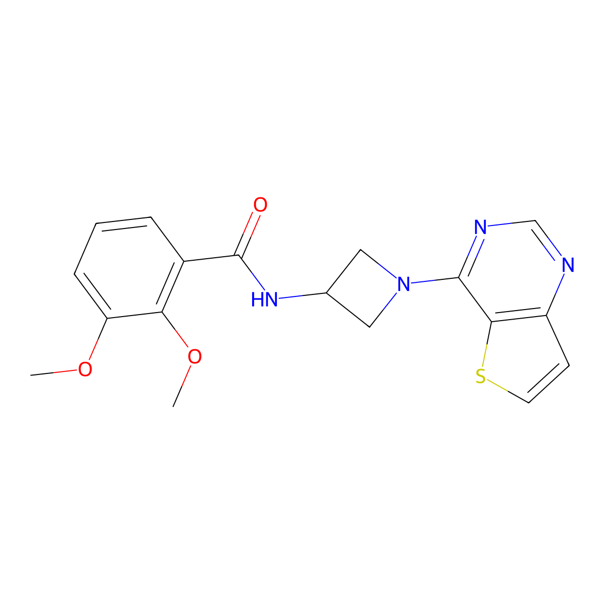 2,3-dimethoxy-N-(1-{thieno[3,2-d]pyrimidin-4-yl}azetidin-3-yl)benzamide molecular structure, CAS 2380083-82-7