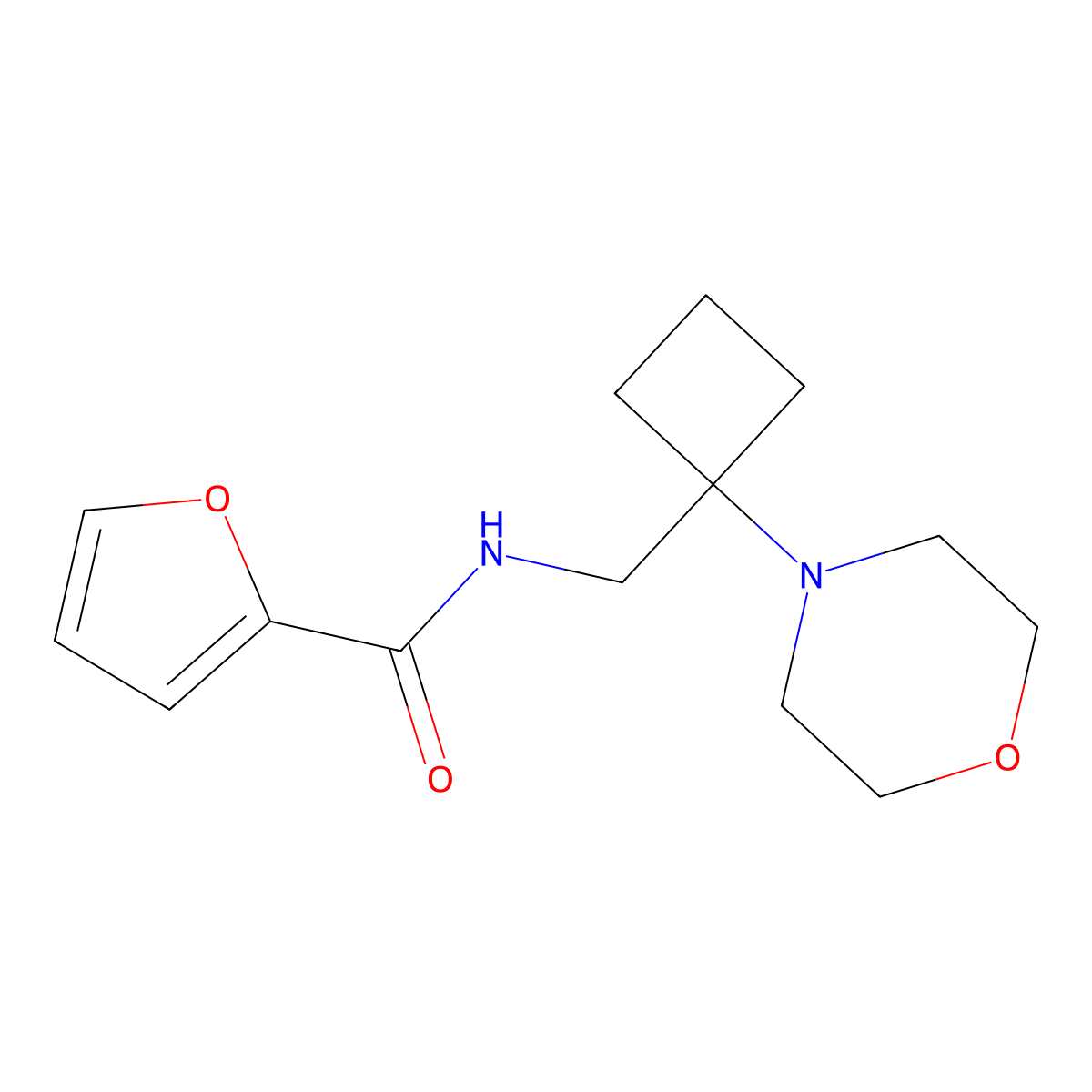 N-{[1-(morpholin-4-yl)cyclobutyl]methyl}furan-2-carboxamide molecular structure, CAS 2380083-88-3