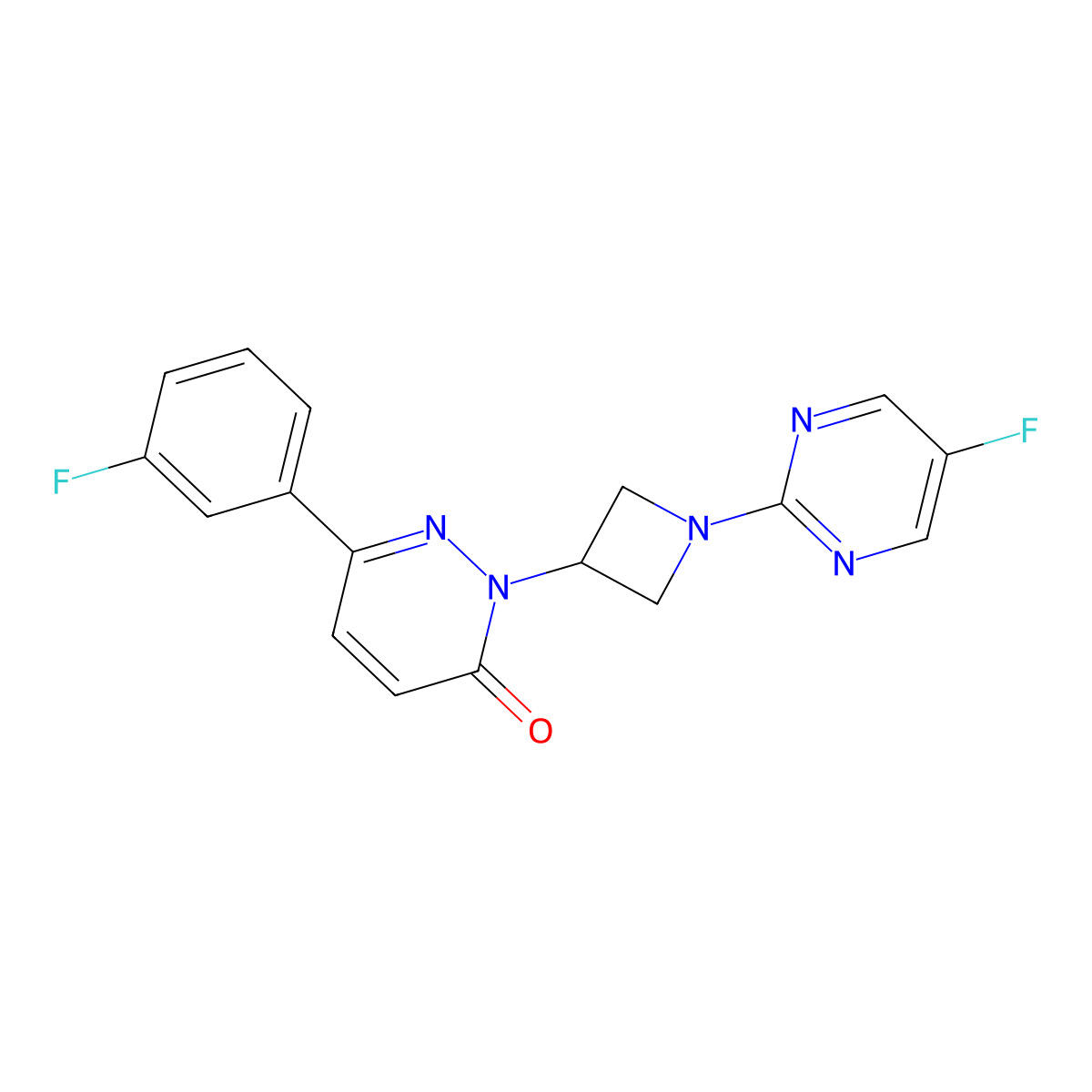 6-(3-Fluorophenyl)-2-[1-(5-fluoropyrimidin-2-yl)azetidin-3-yl]-2,3-dihydropyridazin-3-one molecular structure, CAS 2380083-96-3