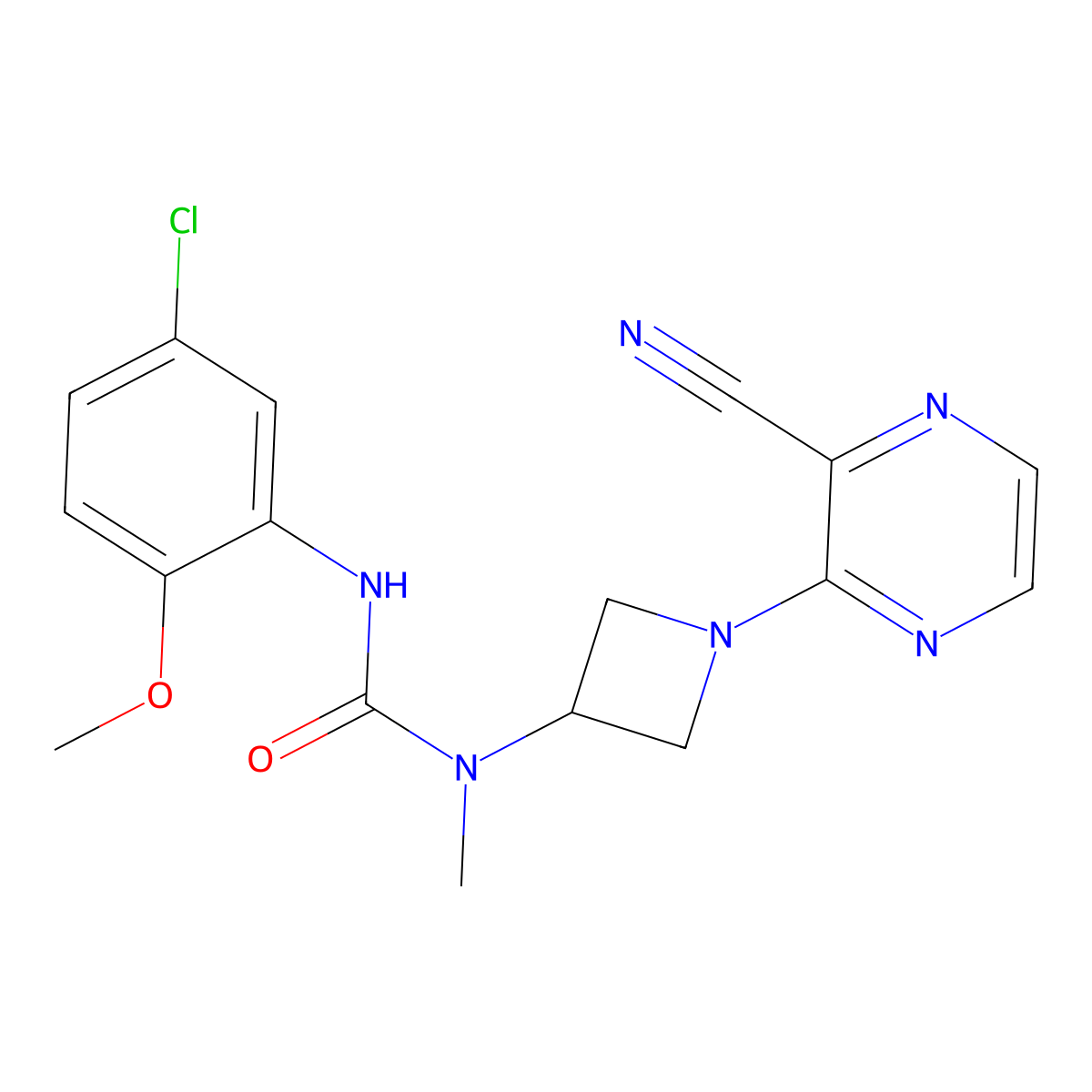 1-(5-Chloro-2-methoxyphenyl)-3-[1-(3-cyanopyrazin-2-yl)azetidin-3-yl]-3-methylurea molecular structure, CAS 2380084-02-4