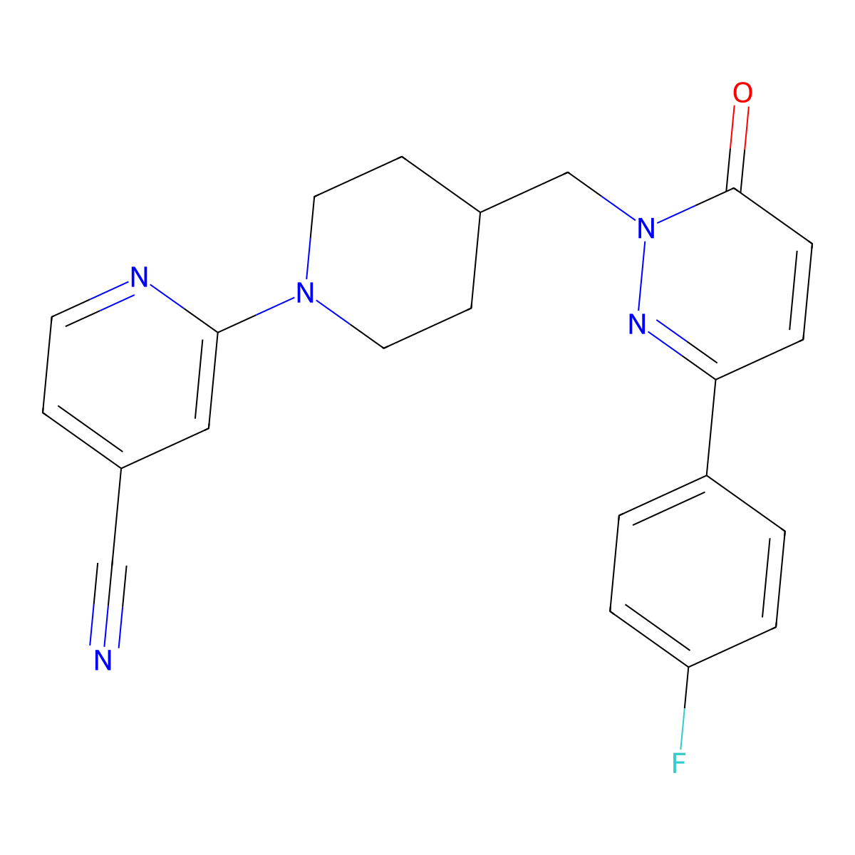 2-(4-{[3-(4-Fluorophenyl)-6-oxo-1,6-dihydropyridazin-1-yl]methyl}piperidin-1-yl)pyridine-4-carbonitrile molecular structure, CAS 2380084-05-7