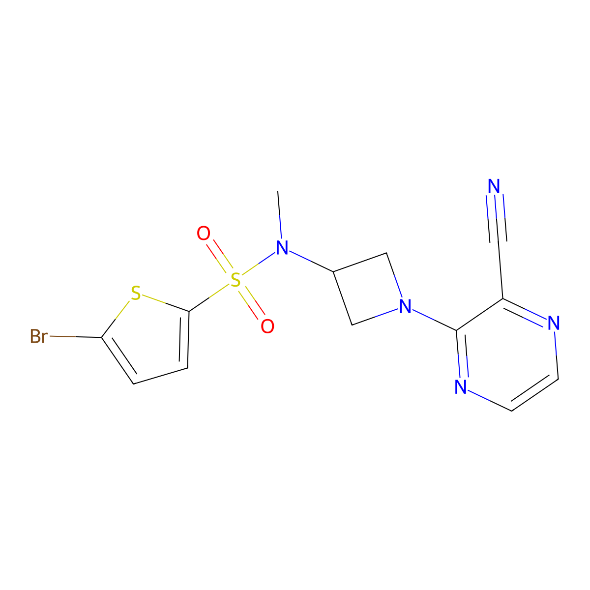 5-Bromo-N-[1-(3-cyanopyrazin-2-yl)azetidin-3-yl]-N-methylthiophene-2-sulfonamide molecular structure, CAS 2380084-09-1