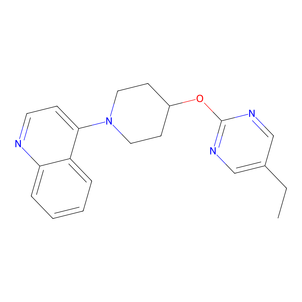 4-{4-[(5-Ethylpyrimidin-2-yl)oxy]piperidin-1-yl}quinoline molecular structure, CAS 2380084-11-5
