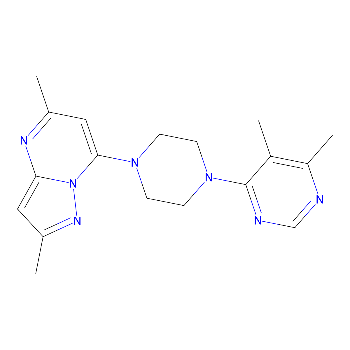 4-(4-{2,5-Dimethylpyrazolo[1,5-a]pyrimidin-7-yl}piperazin-1-yl)-5,6-dimethylpyrimidine molecular structure, CAS 2380084-21-7