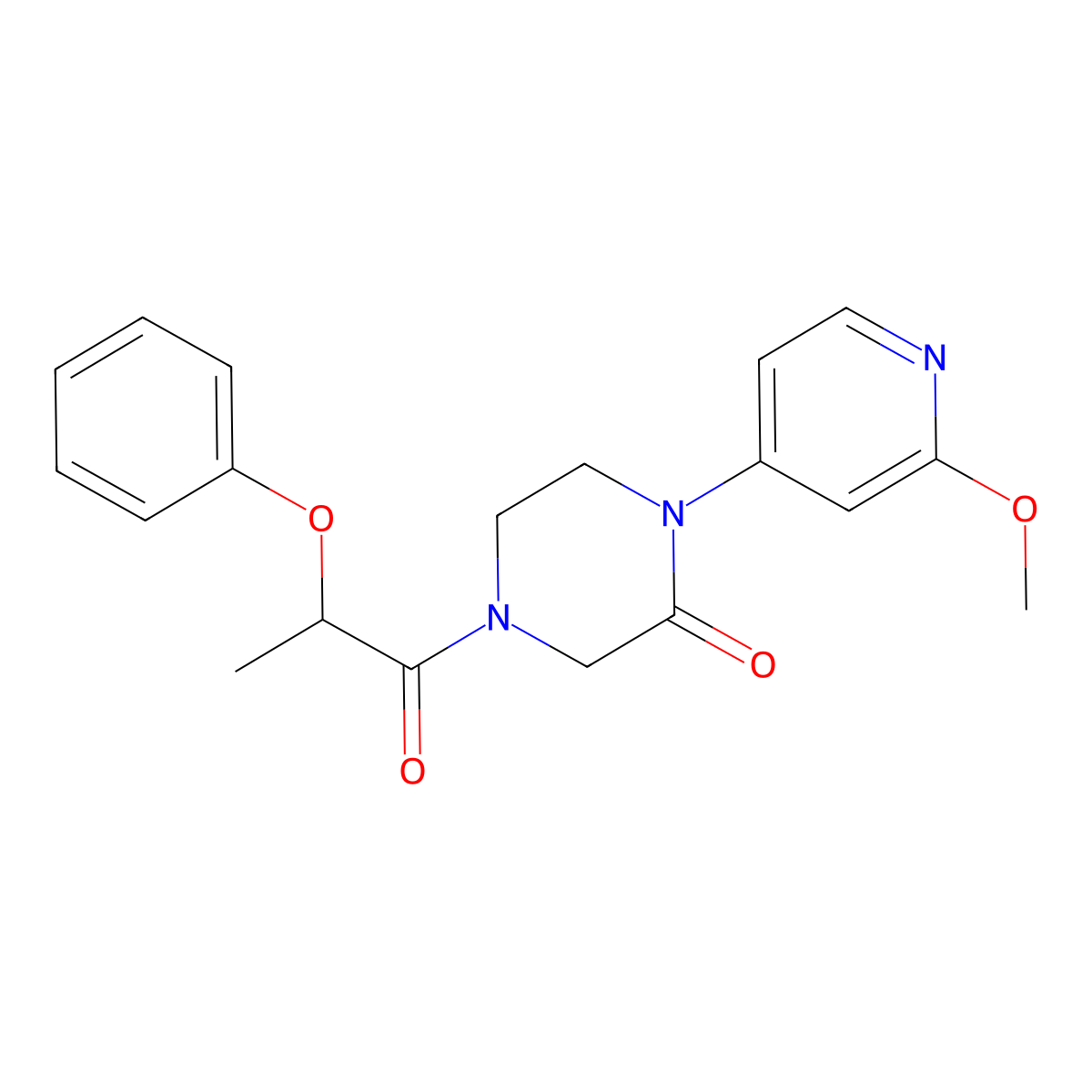 1-(2-Methoxypyridin-4-yl)-4-(2-phenoxypropanoyl)piperazin-2-one molecular structure, CAS 2380084-27-3