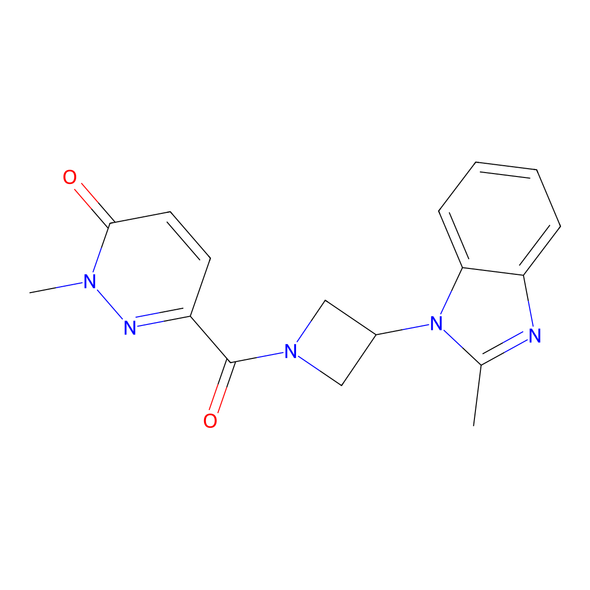2-methyl-6-[3-(2-methyl-1H-1,3-benzodiazol-1-yl)azetidine-1-carbonyl]-2,3-dihydropyridazin-3-one molecular structure, CAS 2380084-32-0