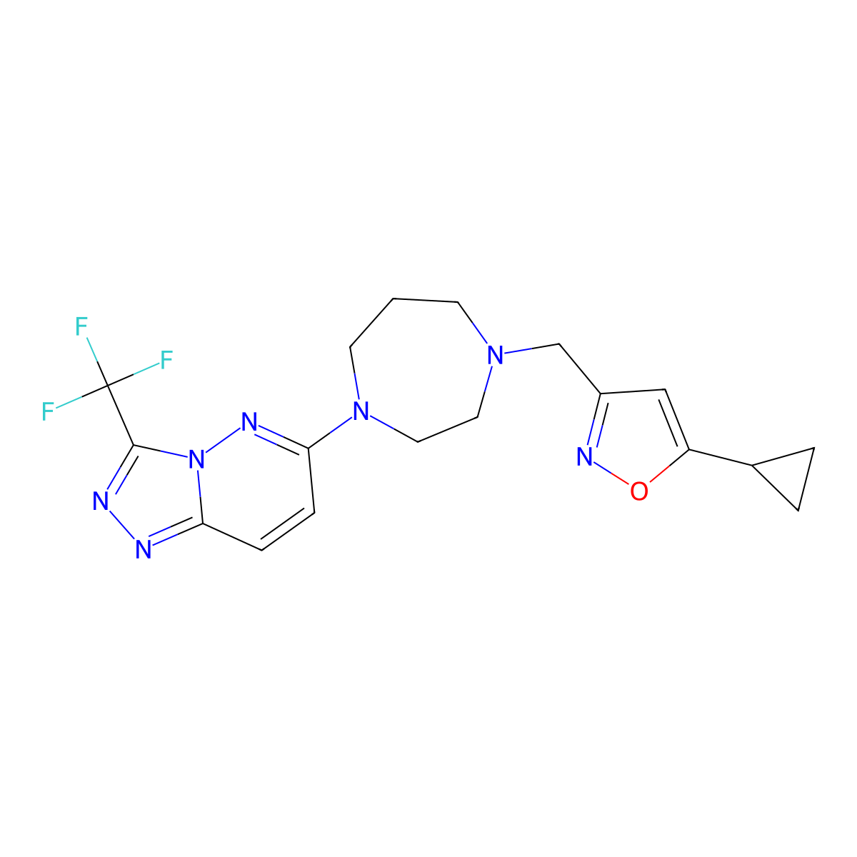 1-[(5-Cyclopropyl-1,2-oxazol-3-yl)methyl]-4-[3-(trifluoromethyl)-[1,2,4]triazolo[4,3-b]pyridazin-6-yl]-1,4-diazepane molecular structure, CAS 2380084-37-5