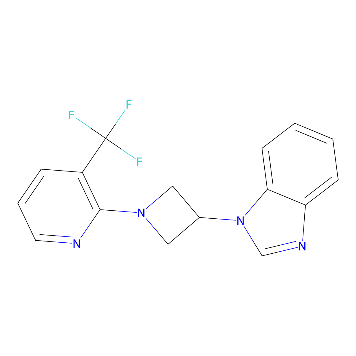 1-{1-[3-(trifluoromethyl)pyridin-2-yl]azetidin-3-yl}-1H-1,3-benzodiazole molecular structure, CAS 2380084-63-7