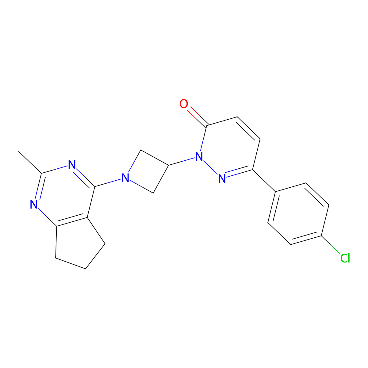 6-(4-chlorophenyl)-2-(1-{2-methyl-5H,6H,7H-cyclopenta[d]pyrimidin-4-yl}azetidin-3-yl)-2,3-dihydropyridazin-3-one molecular structure, CAS 2380084-67-1