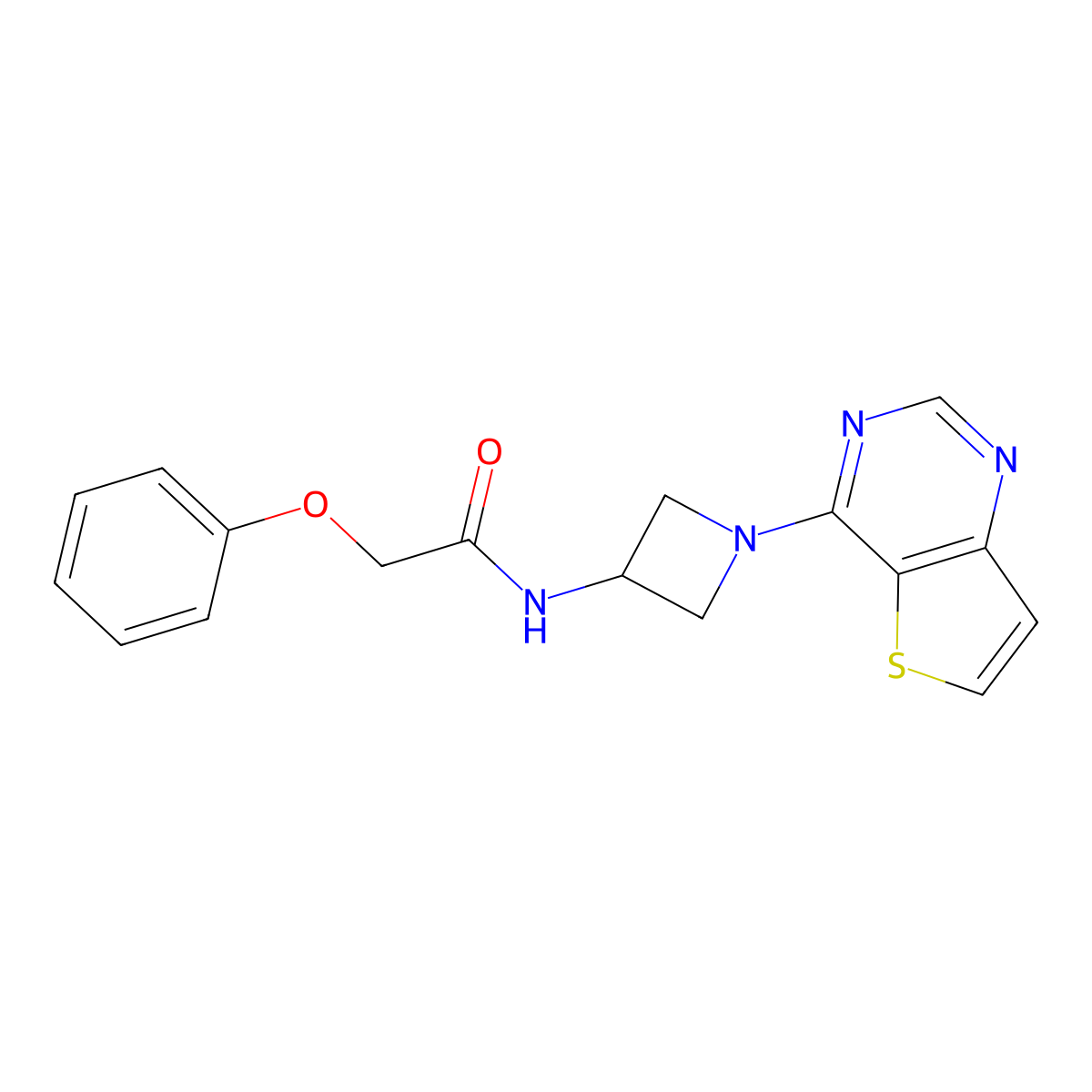 2-phenoxy-N-(1-{thieno[3,2-d]pyrimidin-4-yl}azetidin-3-yl)acetamide molecular structure, CAS 2380084-71-7