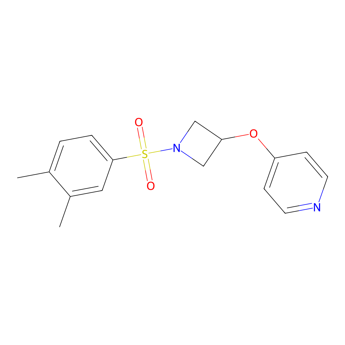 4-{[1-(3,4-Dimethylbenzenesulfonyl)azetidin-3-yl]oxy}pyridine molecular structure, CAS 2380084-79-5