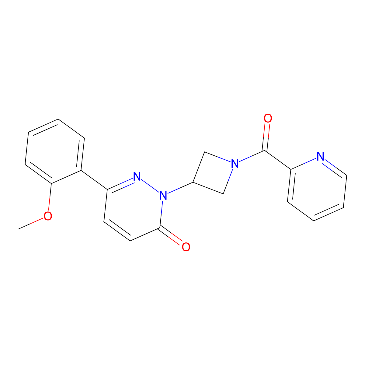 6-(2-Methoxyphenyl)-2-[1-(pyridine-2-carbonyl)azetidin-3-yl]-2,3-dihydropyridazin-3-one molecular structure, CAS 2380084-85-3