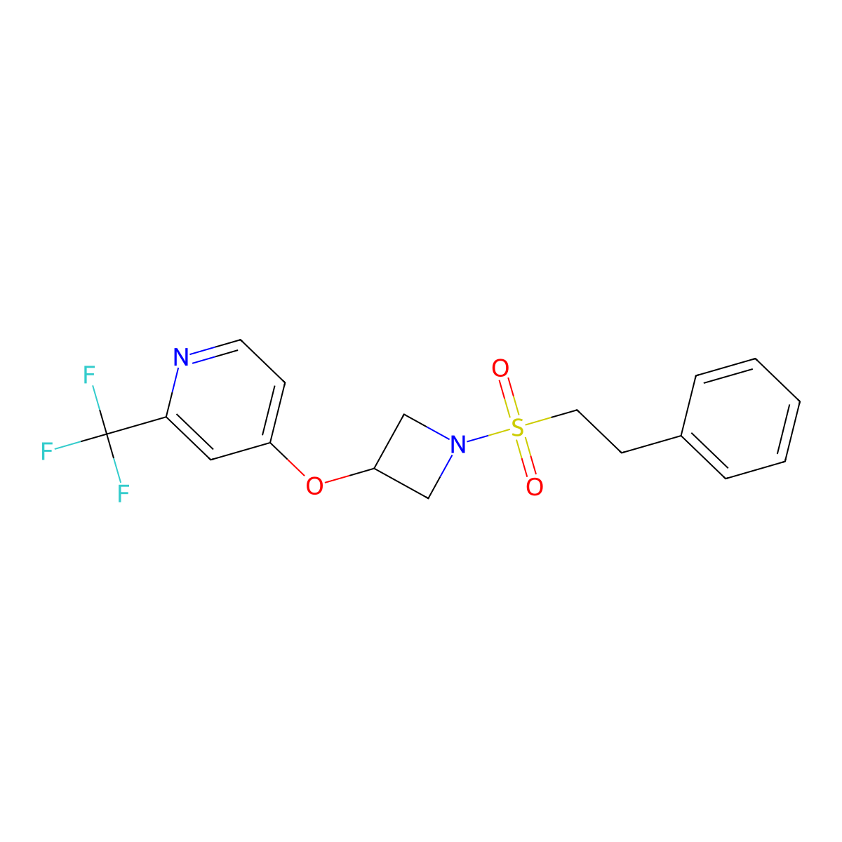 4-{[1-(2-Phenylethanesulfonyl)azetidin-3-yl]oxy}-2-(trifluoromethyl)pyridine molecular structure, CAS 2380084-96-6