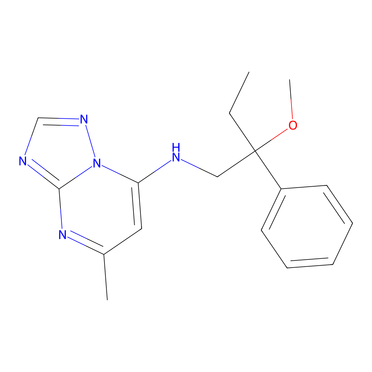 N-(2-Methoxy-2-phenylbutyl)-5-methyl-[1,2,4]triazolo[1,5-a]pyrimidin-7-amine molecular structure, CAS 2380085-09-4
