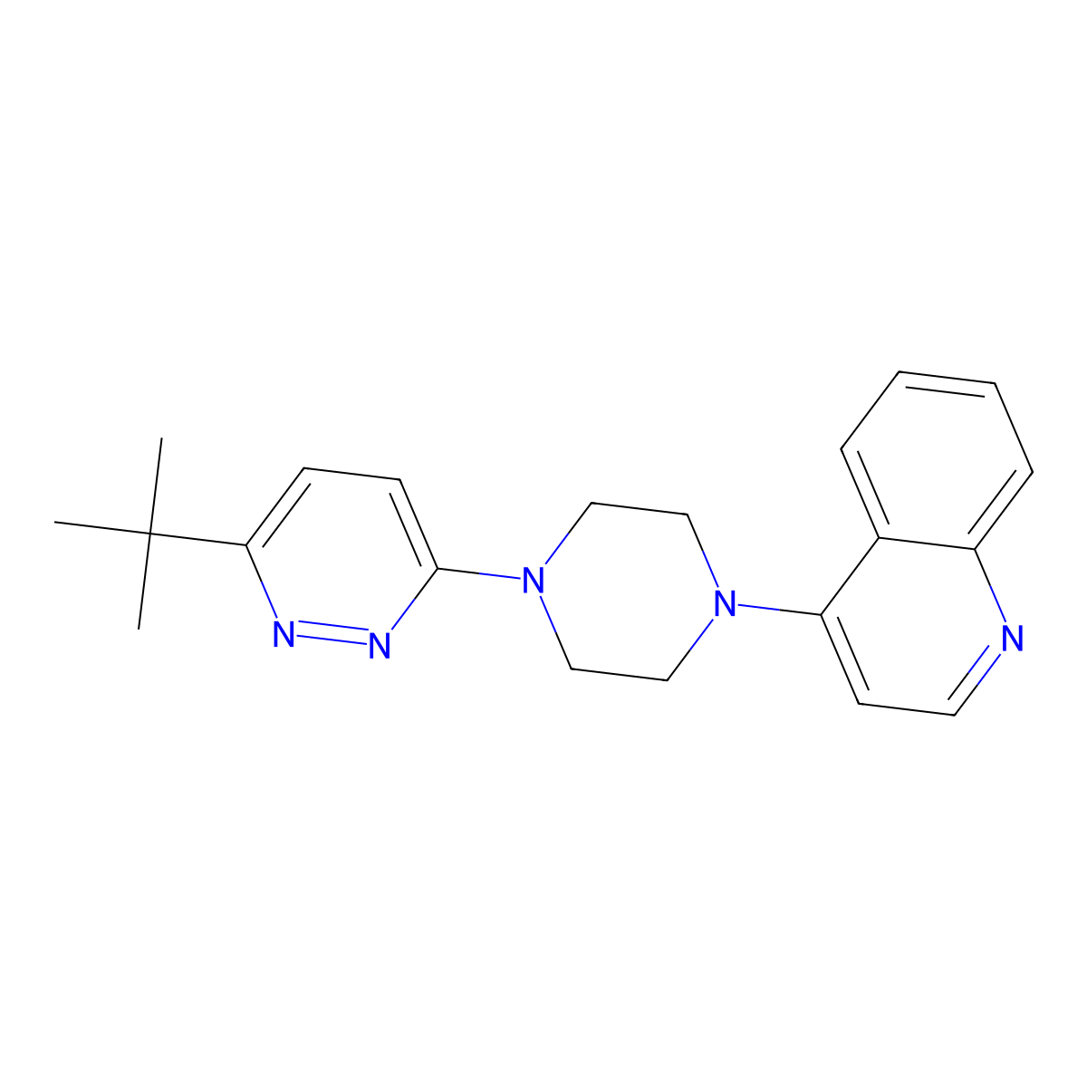 4-[4-(6-Tert-butylpyridazin-3-yl)piperazin-1-yl]quinoline molecular structure, CAS 2380085-11-8