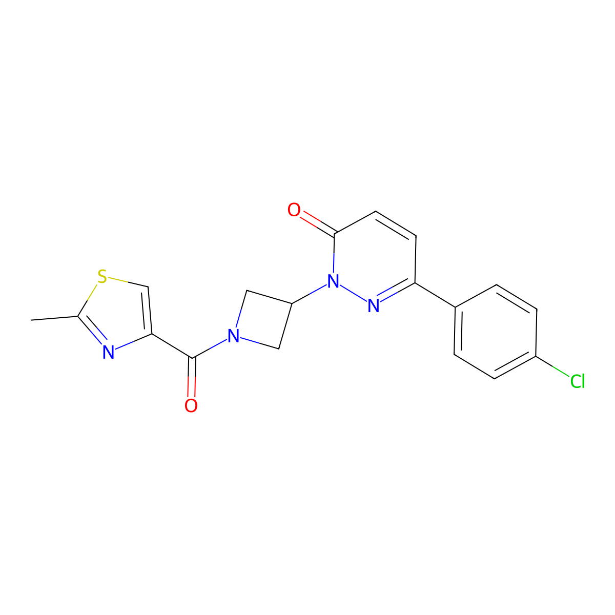 6-(4-Chlorophenyl)-2-[1-(2-methyl-1,3-thiazole-4-carbonyl)azetidin-3-yl]-2,3-dihydropyridazin-3-one molecular structure, CAS 2380085-16-3
