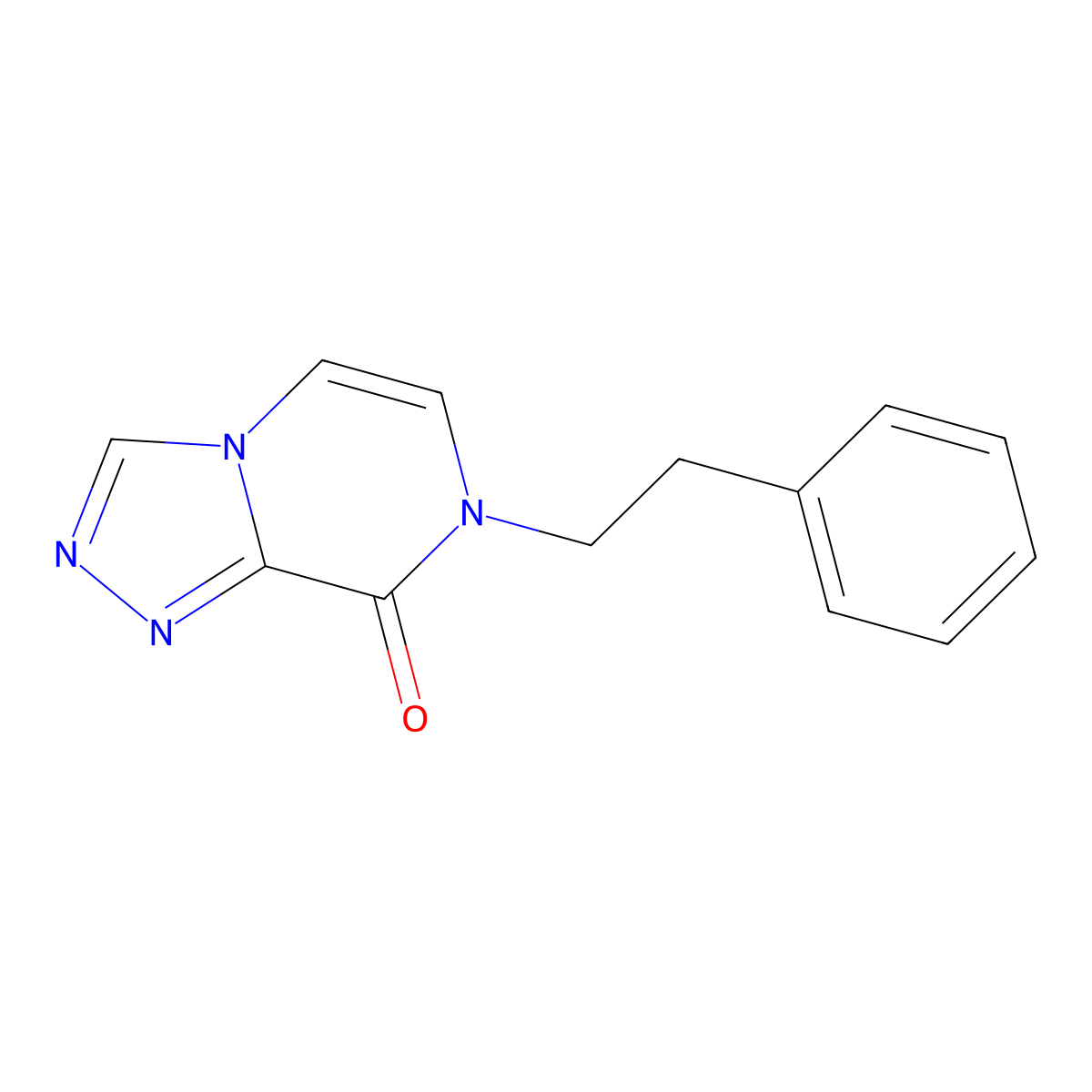 7-(2-phenylethyl)-7H,8H-[1,2,4]triazolo[4,3-a]pyrazin-8-one molecular structure, CAS 2380085-19-6