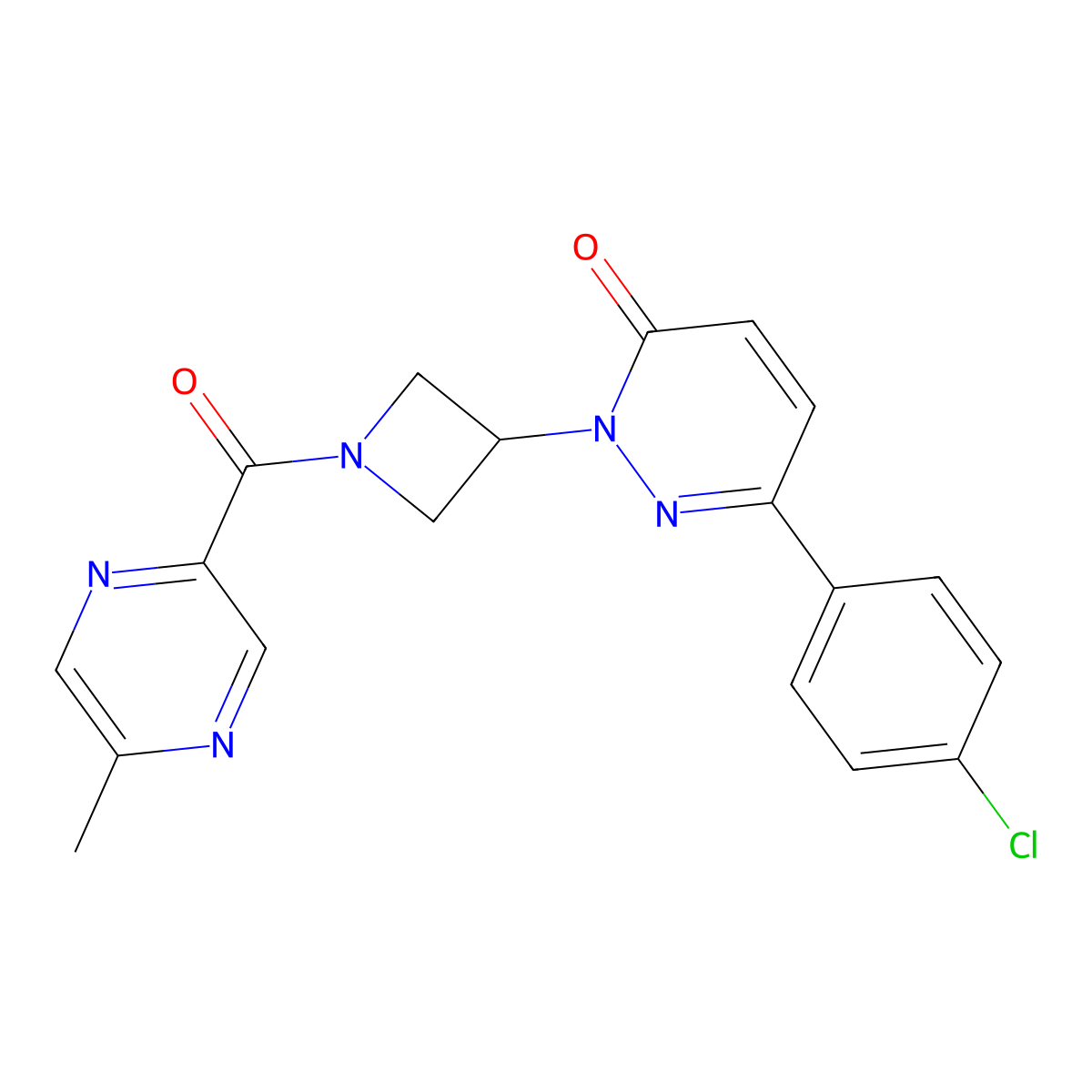 6-(4-Chlorophenyl)-2-[1-(5-methylpyrazine-2-carbonyl)azetidin-3-yl]-2,3-dihydropyridazin-3-one molecular structure, CAS 2380085-24-3
