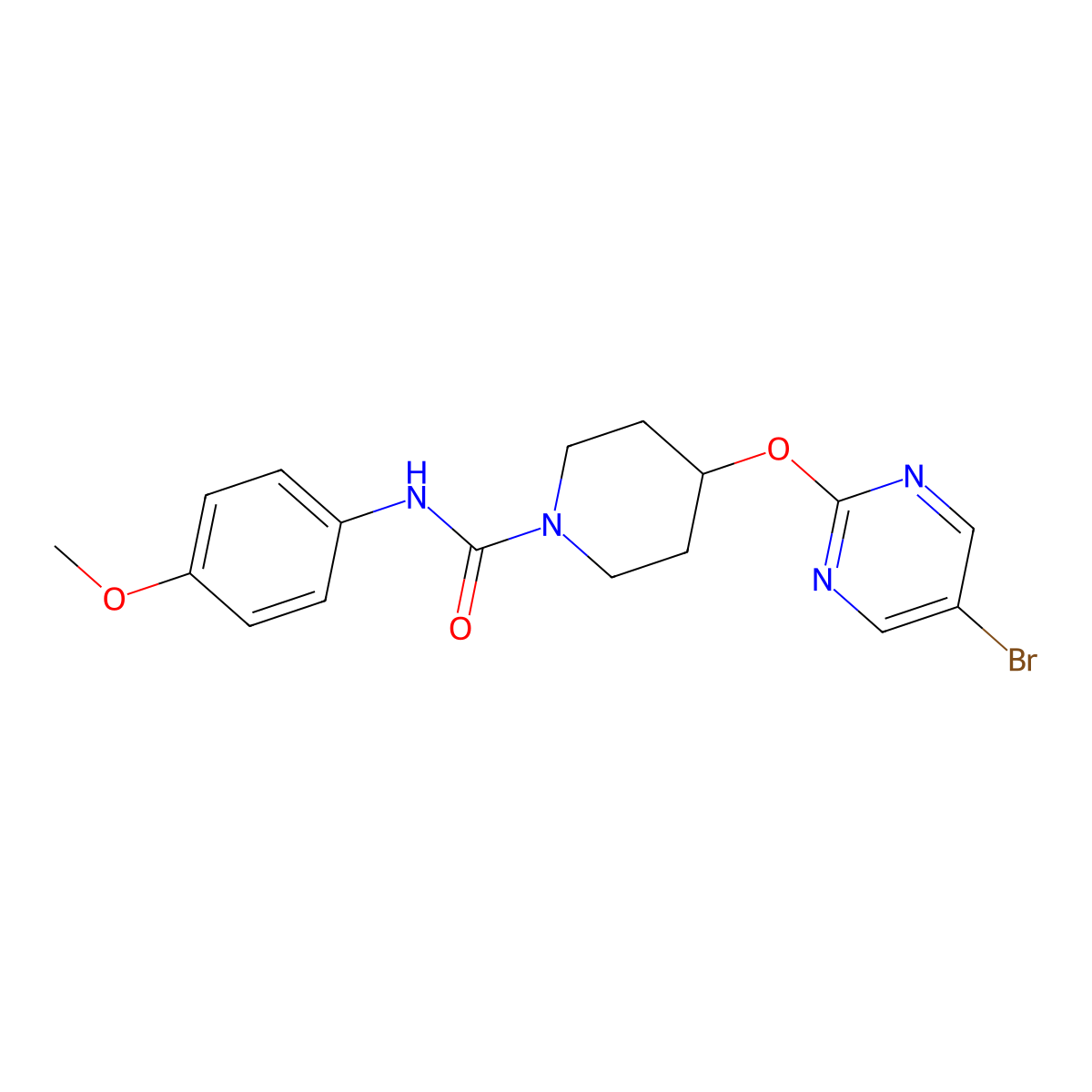 4-[(5-bromopyrimidin-2-yl)oxy]-N-(4-methoxyphenyl)piperidine-1-carboxamide molecular structure, CAS 2380085-29-8
