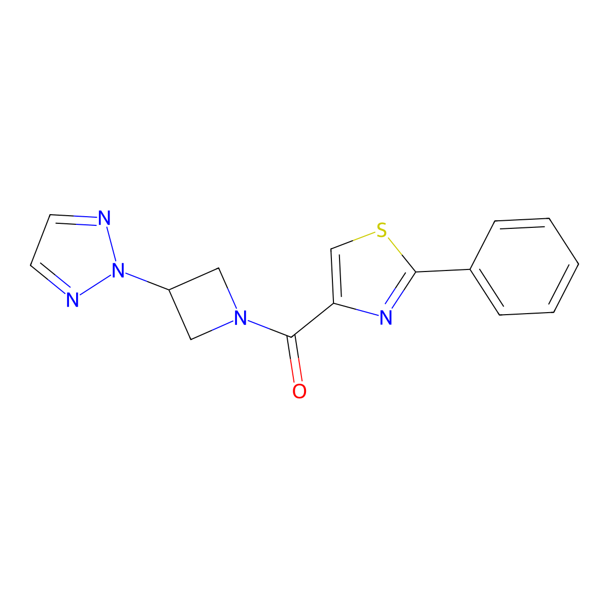 2-[1-(2-phenyl-1,3-thiazole-4-carbonyl)azetidin-3-yl]-2H-1,2,3-triazole molecular structure, CAS 2380085-30-1