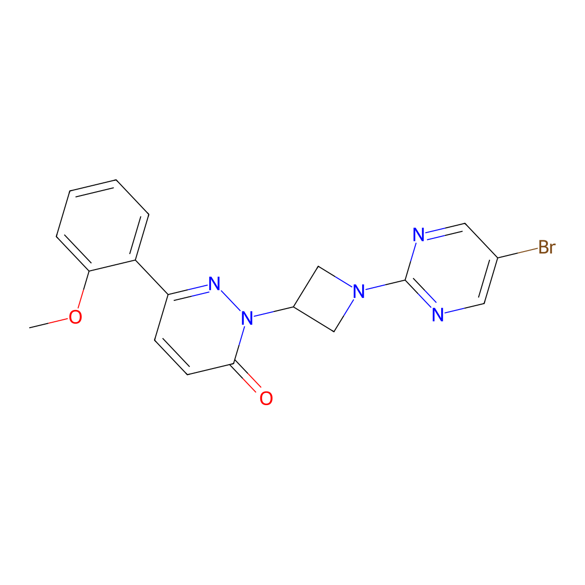 2-[1-(5-Bromopyrimidin-2-yl)azetidin-3-yl]-6-(2-methoxyphenyl)-2,3-dihydropyridazin-3-one molecular structure, CAS 2380085-31-2