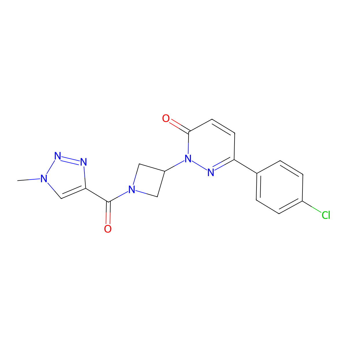 6-(4-chlorophenyl)-2-[1-(1-methyl-1H-1,2,3-triazole-4-carbonyl)azetidin-3-yl]-2,3-dihydropyridazin-3-one molecular structure, CAS 2380085-33-4