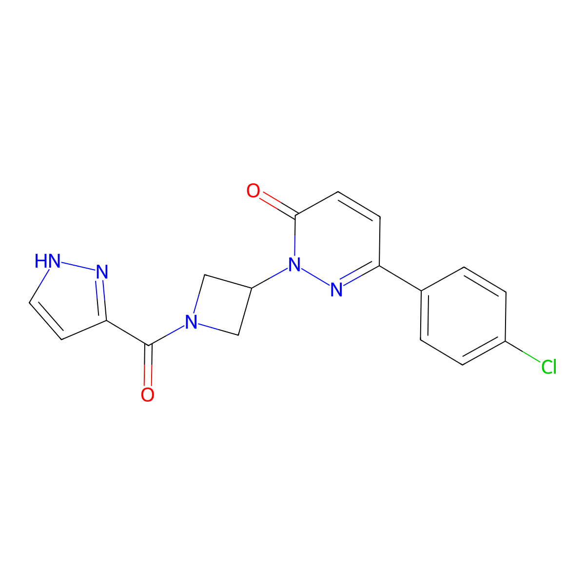 6-(4-chlorophenyl)-2-[1-(1H-pyrazole-3-carbonyl)azetidin-3-yl]-2,3-dihydropyridazin-3-one molecular structure, CAS 2380085-37-8