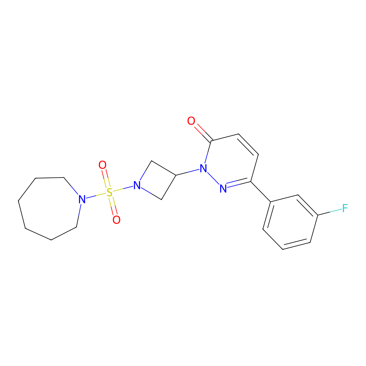 2-[1-(Azepane-1-sulfonyl)azetidin-3-yl]-6-(3-fluorophenyl)-2,3-dihydropyridazin-3-one molecular structure, CAS 2380085-42-5