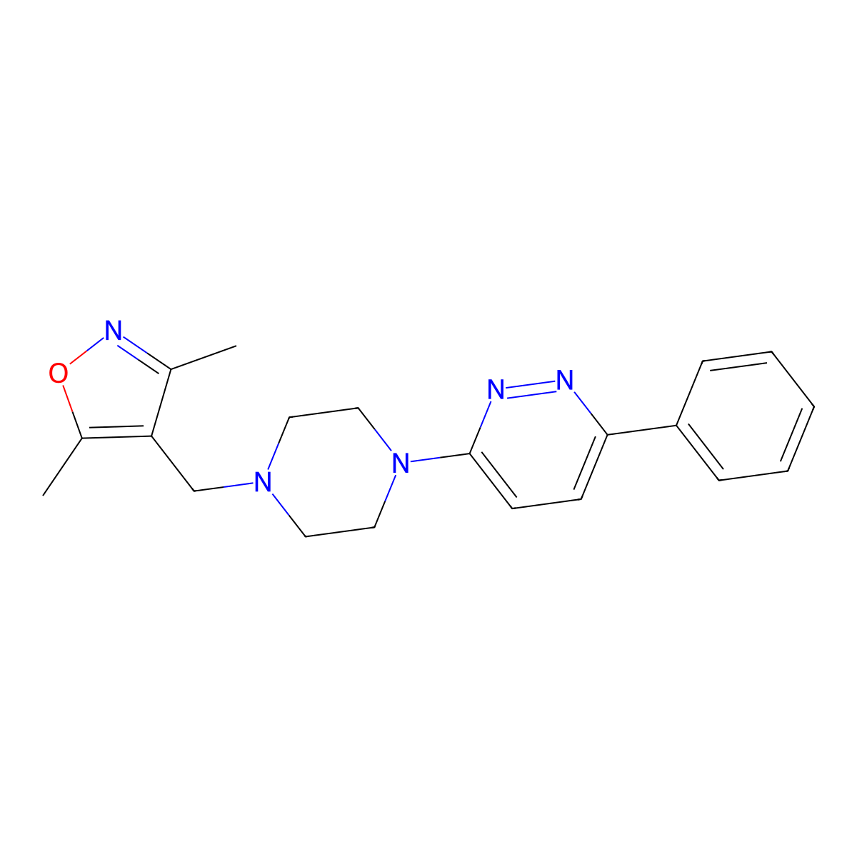 3-{4-[(3,5-Dimethyl-1,2-oxazol-4-yl)methyl]piperazin-1-yl}-6-phenylpyridazine molecular structure, CAS 2380085-44-7