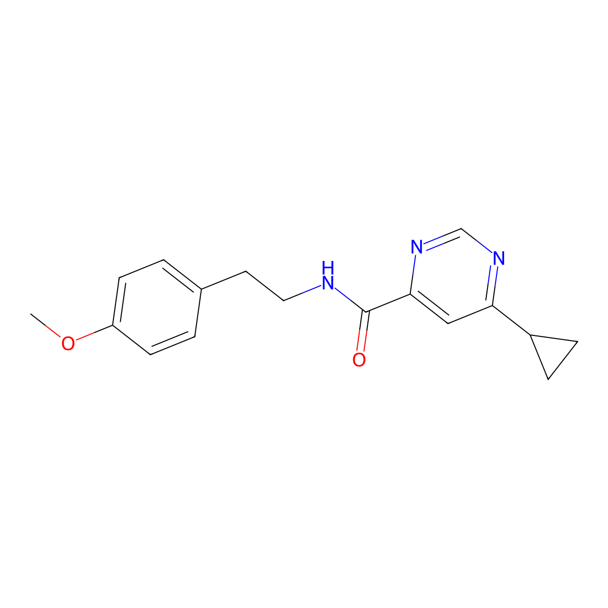 6-Cyclopropyl-N-[2-(4-methoxyphenyl)ethyl]pyrimidine-4-carboxamide molecular structure, CAS 2380085-51-6