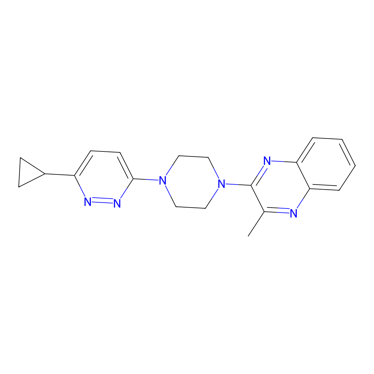 2-[4-(6-Cyclopropylpyridazin-3-yl)piperazin-1-yl]-3-methylquinoxaline molecular structure, CAS 2380085-52-7