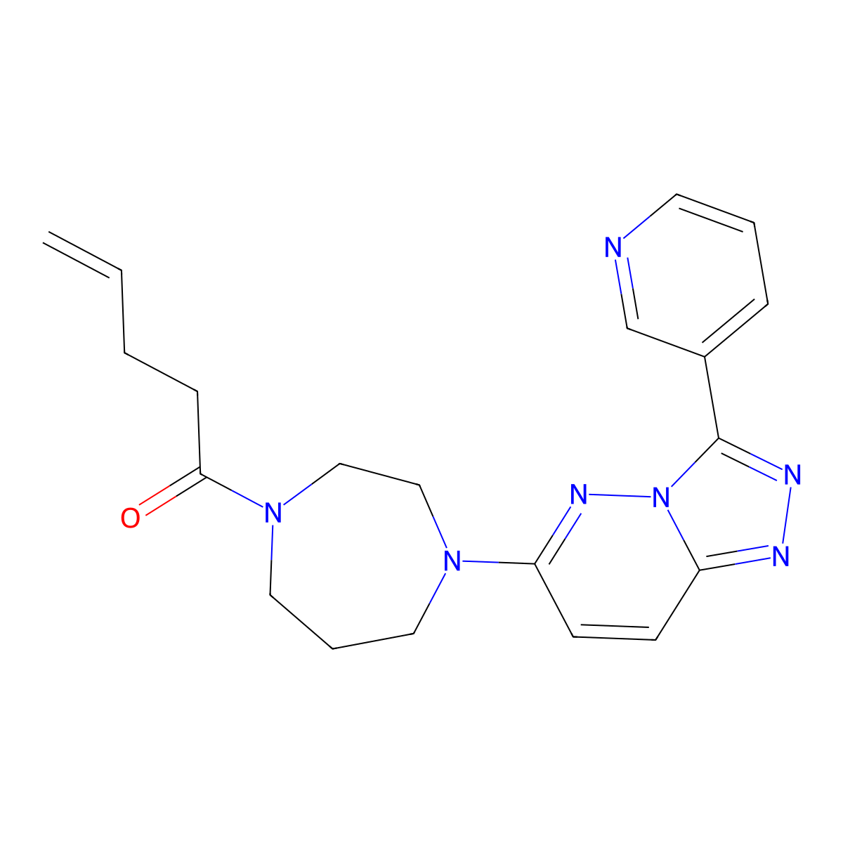 1-{4-[3-(Pyridin-3-yl)-[1,2,4]triazolo[4,3-b]pyridazin-6-yl]-1,4-diazepan-1-yl}pent-4-en-1-one molecular structure, CAS 2380085-57-2