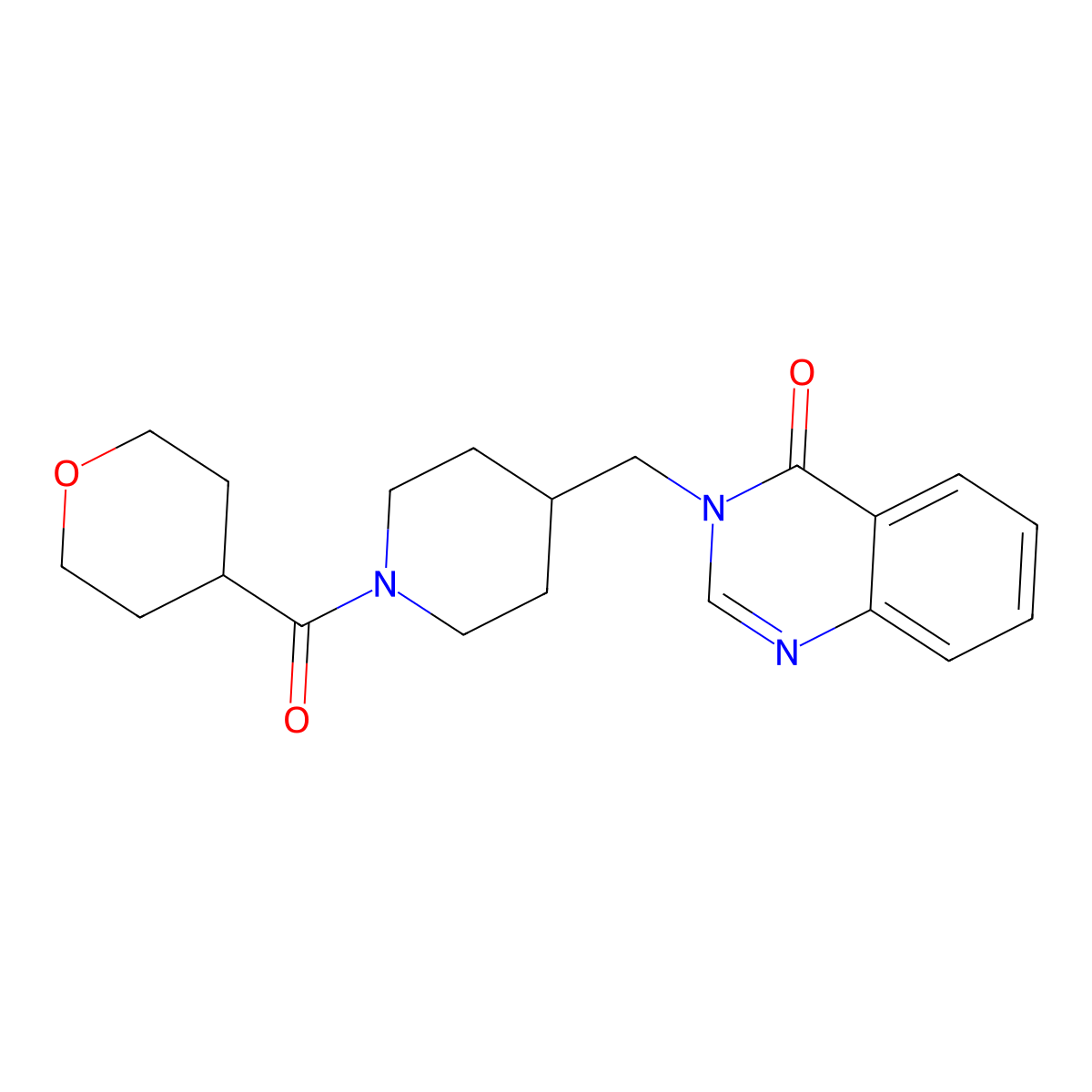 3-{[1-(Oxane-4-carbonyl)piperidin-4-yl]methyl}-3,4-dihydroquinazolin-4-one molecular structure, CAS 2380085-68-5