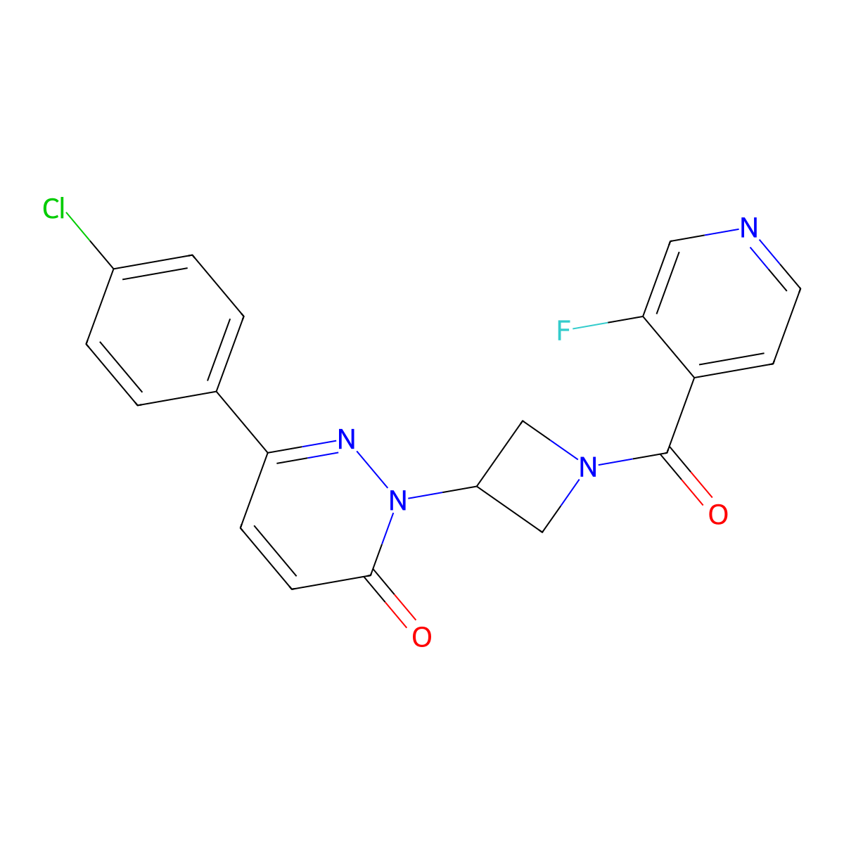 6-(4-Chlorophenyl)-2-[1-(3-fluoropyridine-4-carbonyl)azetidin-3-yl]-2,3-dihydropyridazin-3-one molecular structure, CAS 2380085-77-6