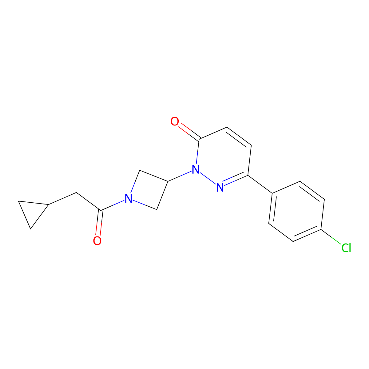 6-(4-Chlorophenyl)-2-[1-(2-cyclopropylacetyl)azetidin-3-yl]-2,3-dihydropyridazin-3-one molecular structure, CAS 2380085-81-2