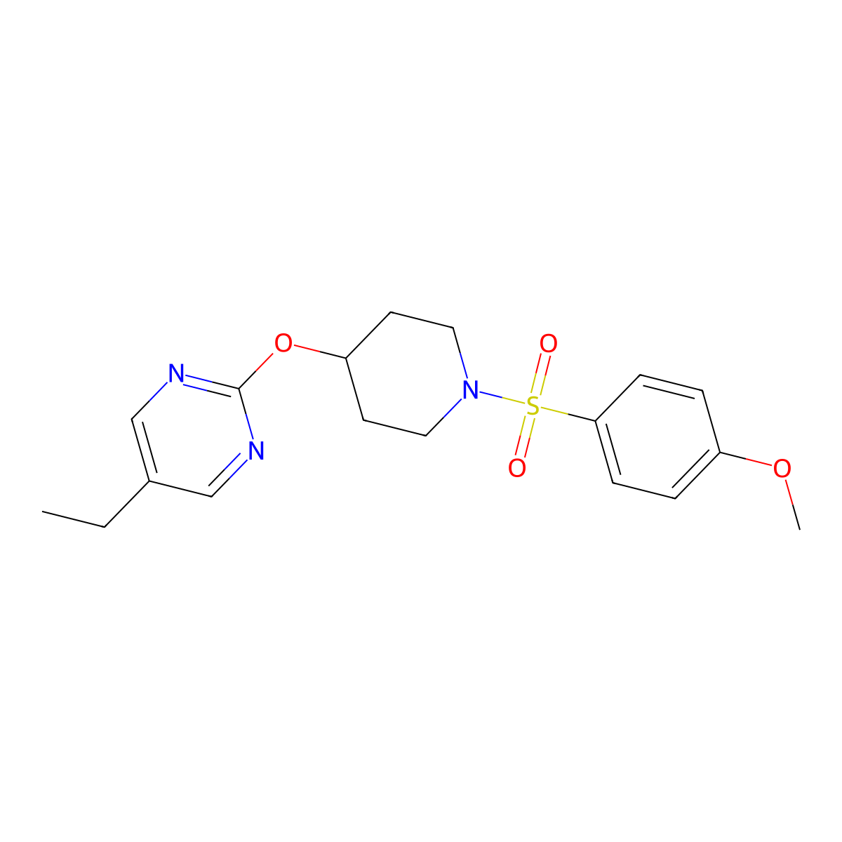 5-Ethyl-2-{[1-(4-methoxybenzenesulfonyl)piperidin-4-yl]oxy}pyrimidine molecular structure, CAS 2380085-95-8